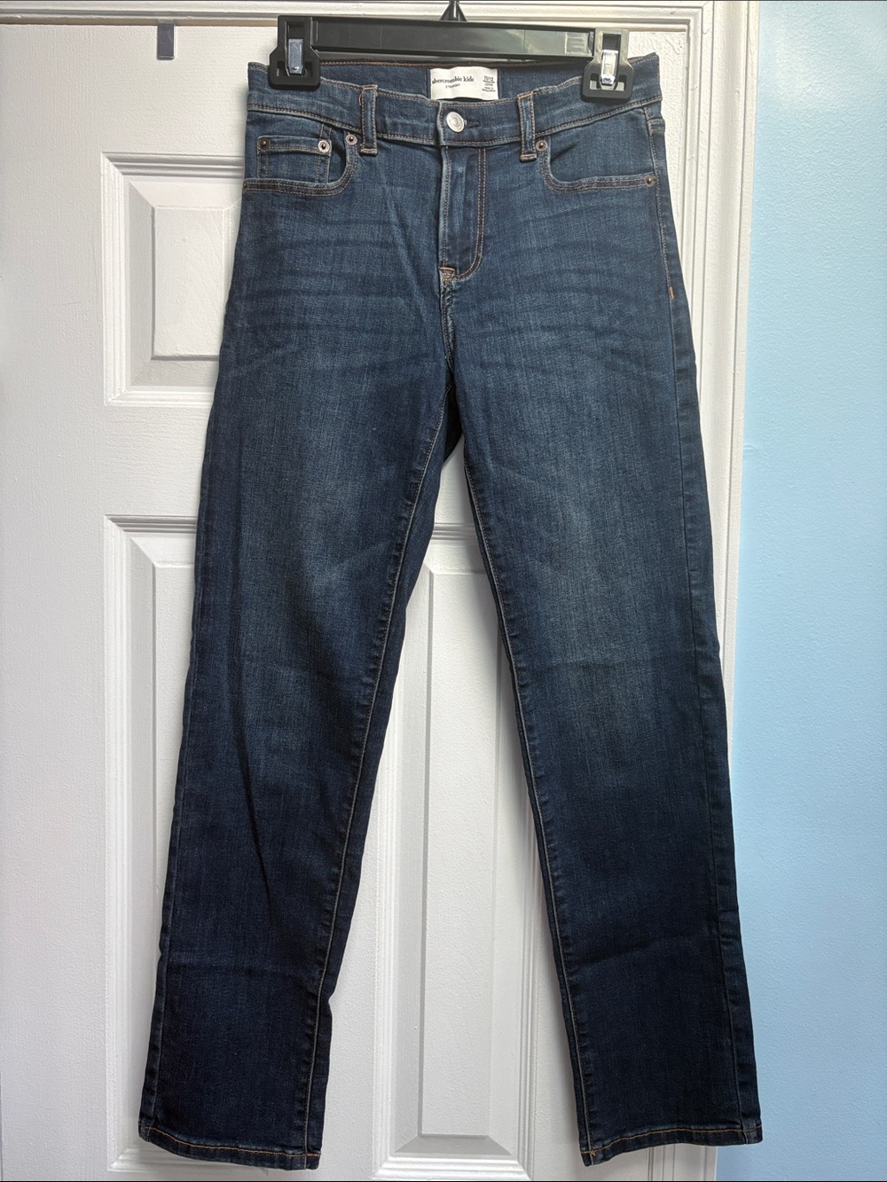 Abercrombie Kids Straight Leg Jeans Dark Wash Indigo Denim Size 11/12 Long EUC !